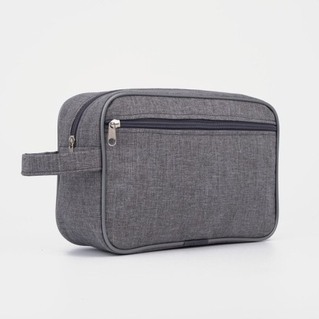 Lightning cosmetic bag, external pocket, gray color