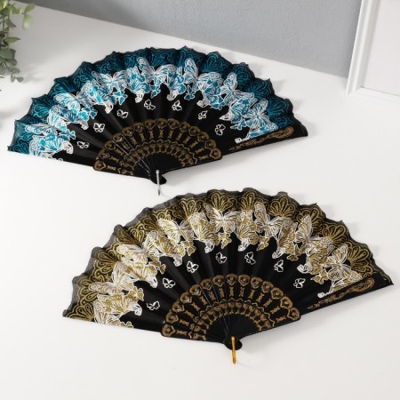 Fan h = 14 cm "Roy butterflies" mix-4