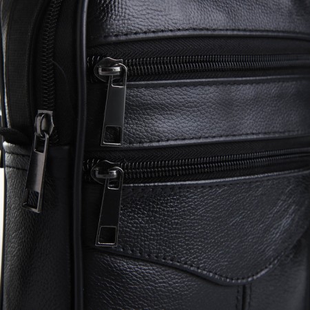 Male bag on lightning, long belt, black color-2