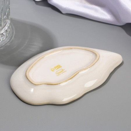 Ceramic “sea shell” sauce, 8 x 13 cm., 25 ml., White color-3