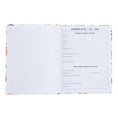 Universal diary for grades 1-11, "dog and phrases of pattern", solid cover 7BC, glossy lamination, 40 sheets-4