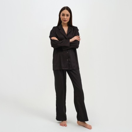 Female pajamas (shirt and trousers) kaftan "triangles" color color black, size 52-54-4
