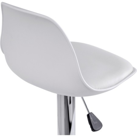 Soft Soft Metal/ABS-plastic stool/eco-leather, chrome/white 38x38x82 cm-5
