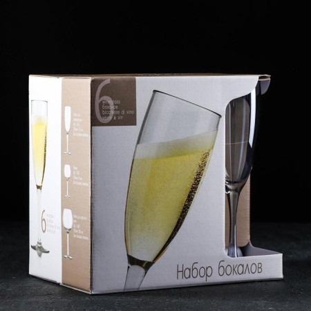 A set of champagne glasses "Blue Sky", 170 ml, 6 pcs, blue color-2