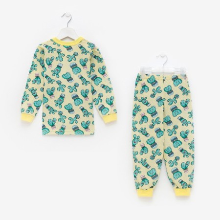 Pajama for a boy, yellow color/cacti, height 98 cm-7