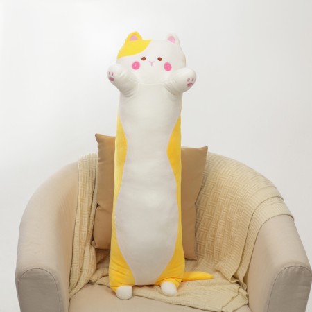 Soft toy-podushka "cat", 90 cm, yellow color