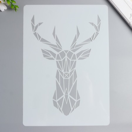 Plastic stencil "Geometry. Deer" 29.7x21 cm