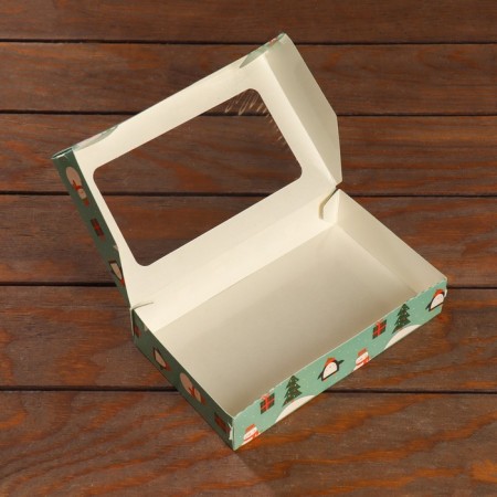Folding box "Penguins and snowmen", green, 20 x 12 x 4 cm-2