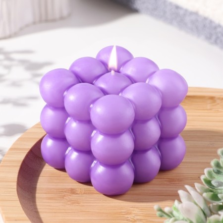 Figure Aromatic Candle "Babble Cube", 5.5x6 cm, lavender