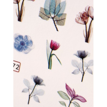 Slider - Nail Design "Flower Dreams", packing 6 pcs, multi -colored-5