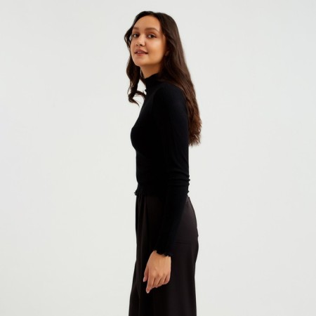 Women's turtleneck Minaku: Basic Line, black color, size 42-2