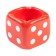 An ashtray for the house "Player bones", for cigarettes and sticks, 8 x 8 cm, red