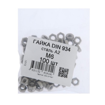 GAKE GAKKA, hexagonal, DIN934, stainless steel A2, M6, 100 pcs-3