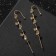 Earring "Kaff" Pin, leaves, white color in gold