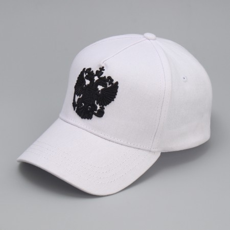 Men's cap "Coat of arms", white color, rr 56-1