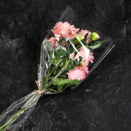 Packet for flowers, 1 rose cone, 6+21*80cm, transparent