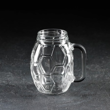 Glass mug "cocktail/football", 500 ml, texture mix