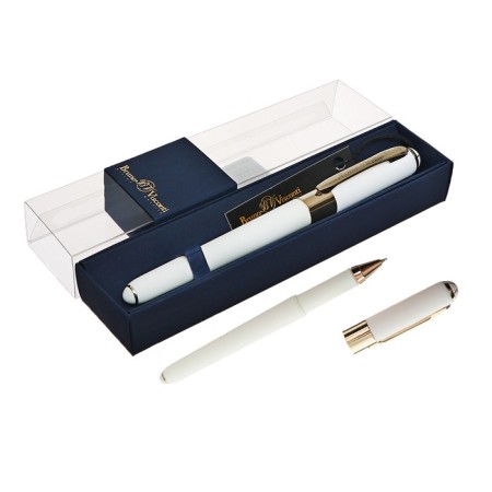 Ballic handle, 0.5 mm, BrunovisConti Monaco, blue rod, Soft Touch body white, in case