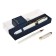 Ballic handle, 0.5 mm, BrunovisConti Monaco, blue rod, Soft Touch body white, in case