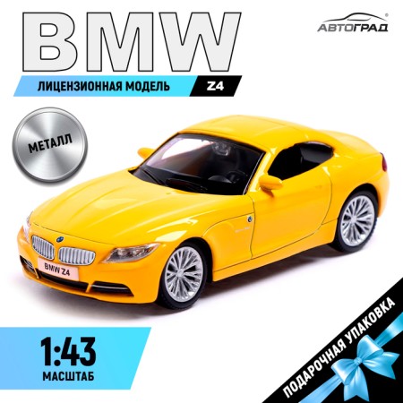 Metal machine BMW Z4, 1:43, yellow color