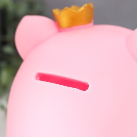 Piggy bank Plastic "Piglet in the Crown" 14.5x14x17 cm-4