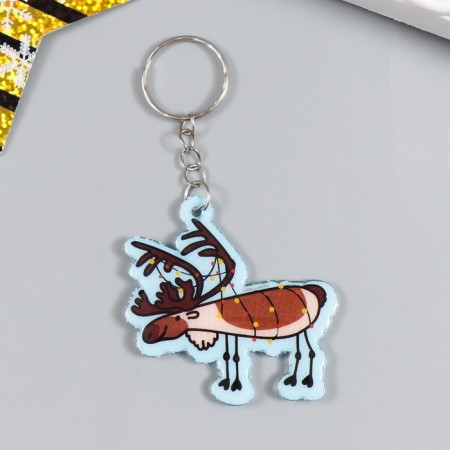 PVC keychain "Deer in garland" soft 5x5 cm-1
