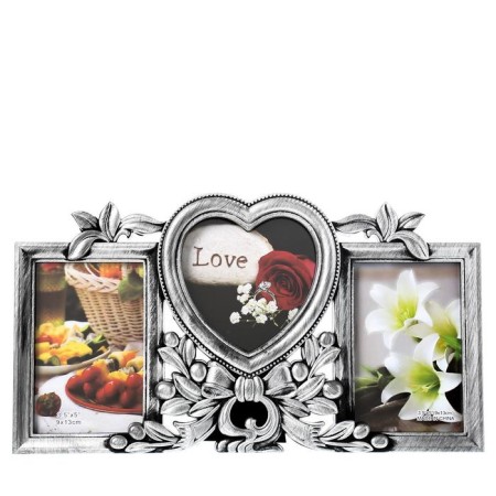 Photo frame Plastic in 3 photos 9x13, 10x10 cm "Balt and berries" Dark silver 19x33 cm-4