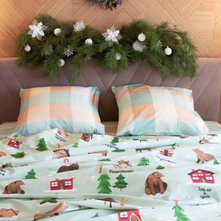 New Year. Bed linen "Ethel" 2 joint venture magic time 175*215 cm, 200*220 cm, 70*70 cm - 2 pcs-4
