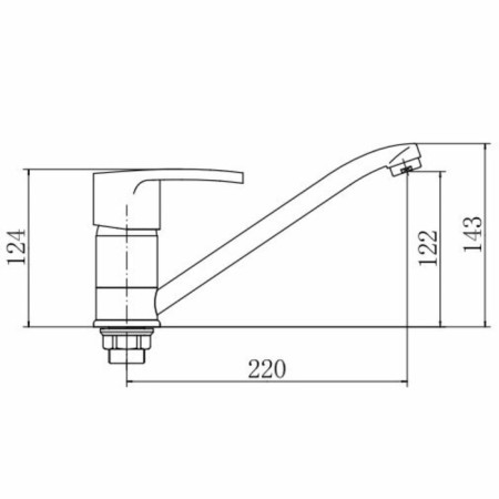 Fashun A4965 kitchen mixer, single -leaf, pour 220 mm, brass, chrome-1