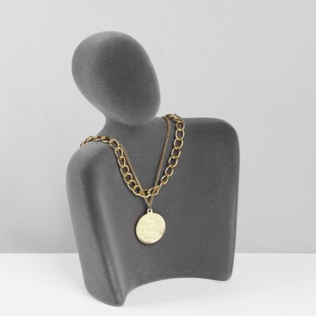 Bust for jewelry "Silhouette", 13 × 7 × 20 cm, h = 20 cm, phlock, color gray-1