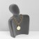 Bust for jewelry "Silhouette", 13 × 7 × 20 cm, h = 20 cm, phlock, color gray