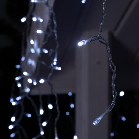 Garland "fringe" 3 × 0.6 m, IP44, UMS, transparent thread, 160 LED, white glow, 220 V-2