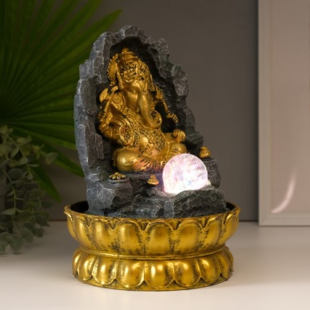 The desktop fountain from the network, the backlight "Ganesha in the rock" 28x20x20 cm-4