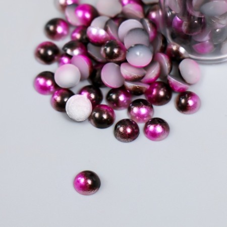 Decor "Semiobusins ​​and rhinestones. Violet gradient" d = 6 mm 10g 200 pcs 5x2.5 cm mix-4