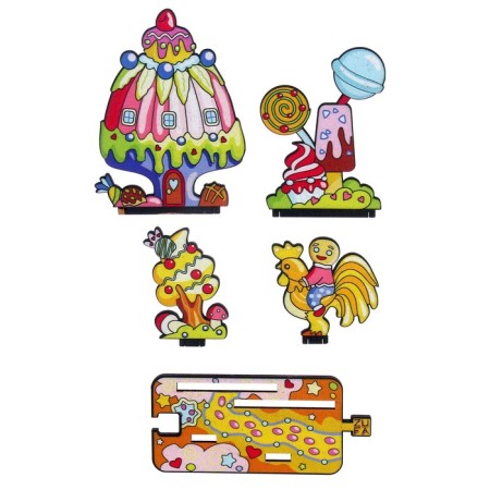 Wooden puzzle "Diorama. Candy Country "-6