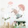 Sticker Plastic Interior color "Bunny on a skate, with an umbrella" 30x90 cm