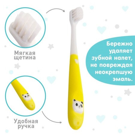 Baby toothbrush with soft bristles, nylon, mix for girls-1