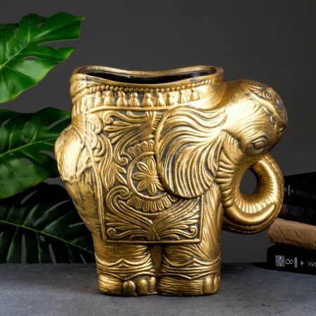 Figure Kashpo "Elephant Medium", gold 6 l/ 35x22x35cm-2