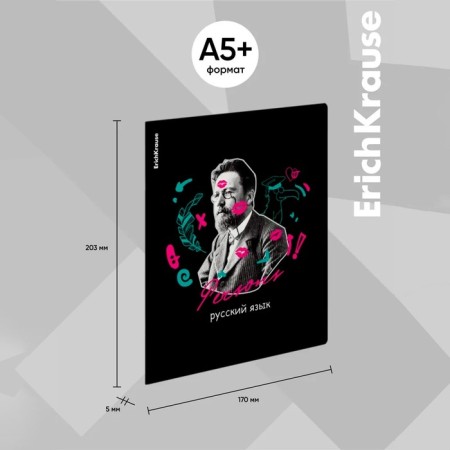 A set of subject notebooks of 48 sheets, 12 pieces, Erichkrause "Persons", plastic cover, coated cardboard, Bloc Offset 100%, info-block-2