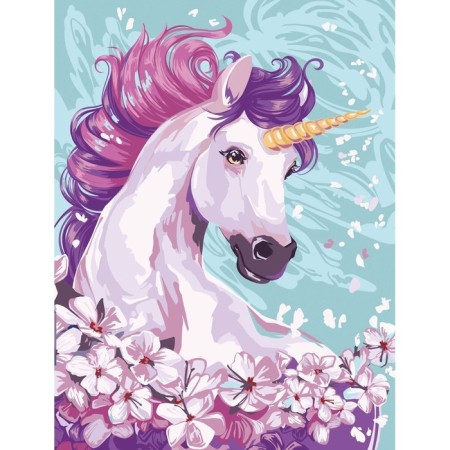 Picture on numbers on a canvas with a subframe "Magic Unicorn", 40 x 30 cm-1