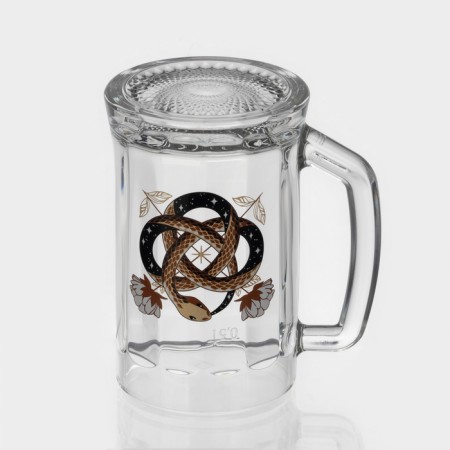 New Year's glass mug for beer "Golden Snakes", 500 ml, mix-3