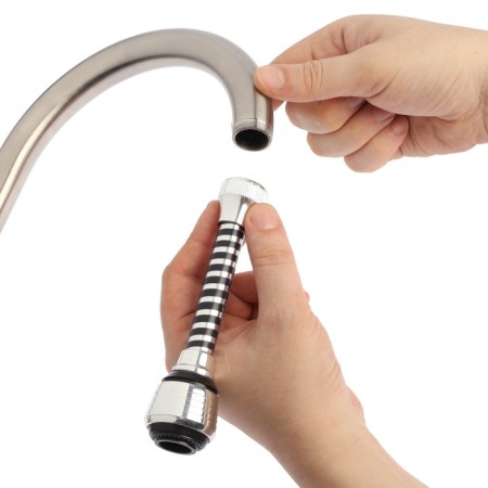 Zein Z3602 aerator, rotary, on a hinge, flexible, 2 modes, chrome/black-10