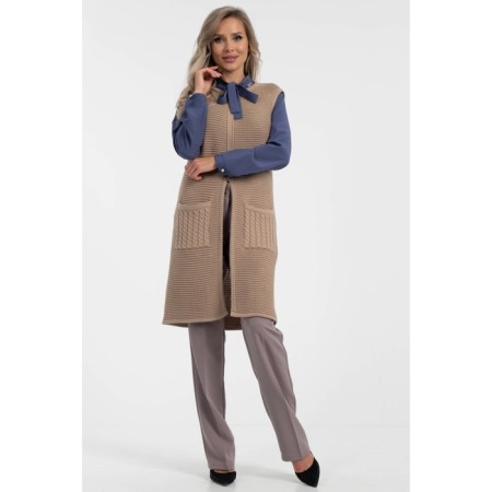 Women's vest, size 46, beige color-2