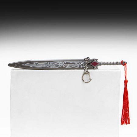 Souvenir weapon suspended mini "Genshin Sword", keychain, 20 cm, silver-2