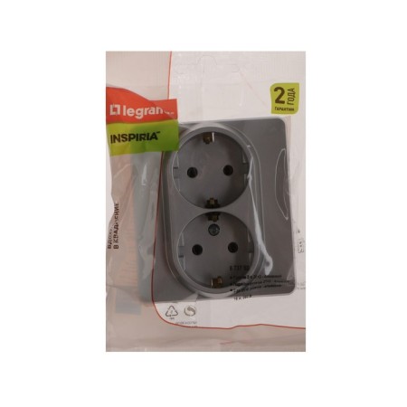 LEGRAND Inspiria outlet, double, 2k+s, 16 A, 250 V, aluminum-2