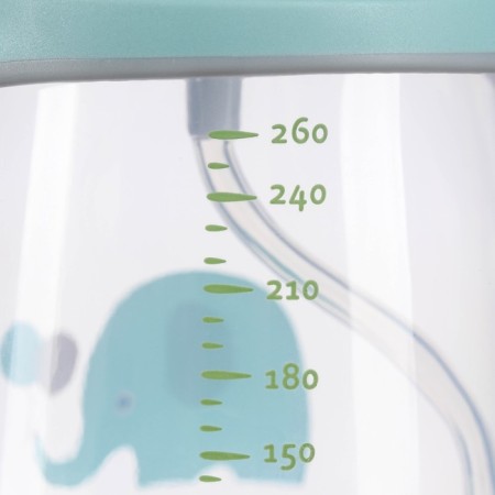 Drill - children's impotance with silicone tube "Elephant", 260 ml., With handles, blue color-4
