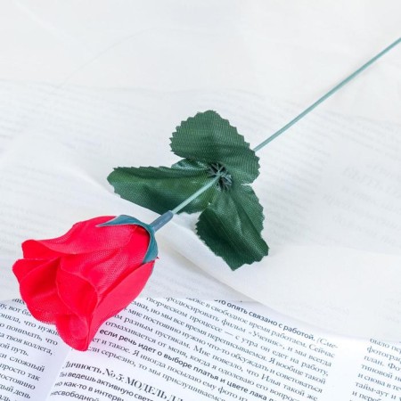 Artificial flowers "rose" 23 cm, red