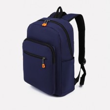 Youth backpack from textiles, 5 pockets, blue color