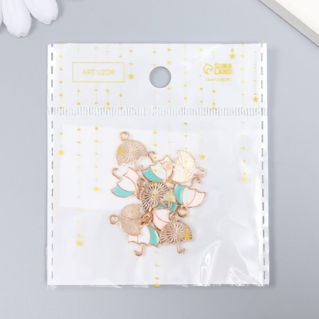 Decor for creativity metal, enamel "Multi -colored umbrella" gold 1.6x1.2 cm-3