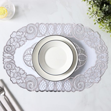 A set of lapeling lapelons “Leaves”, 46 × 30 cm, 4 pcs, PVC, silver color-4